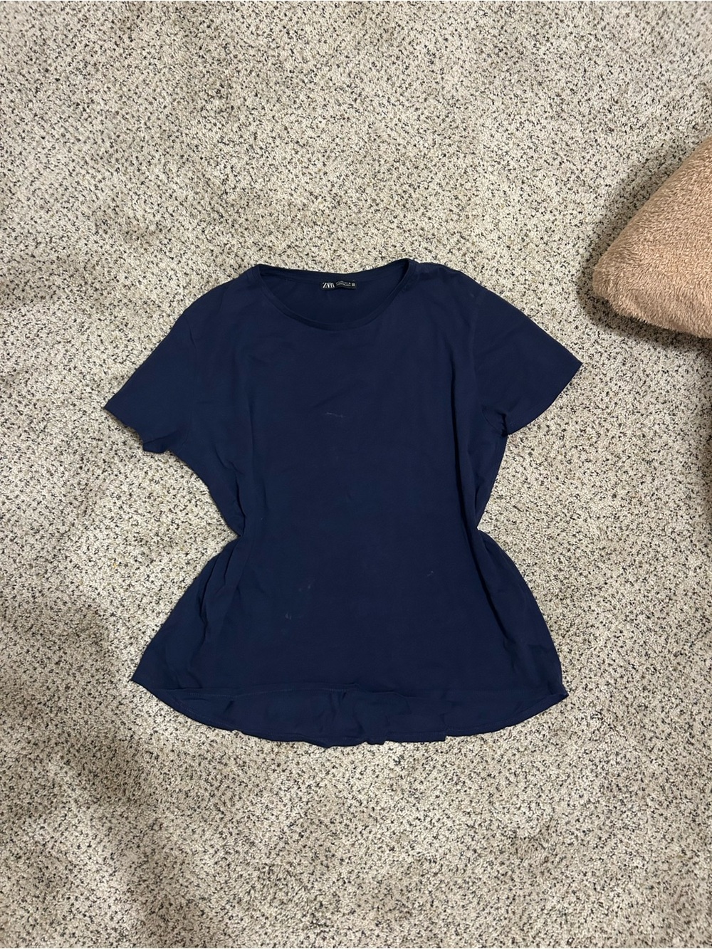 Zara Dark Navy Short Sleeve Crewneck Tee